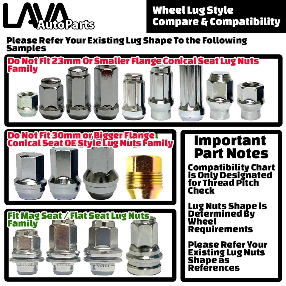 32x 铬 14x1.5 平/磁座凸耳螺母适合 8Lug 日产 NV1500/NV2500/NV3500 Van — 第 2/4 张图片