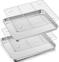 Edelstahl Backblech AbküHlgitter Set Kuchenblech Kuchengitter 31,5X24,5 Cm