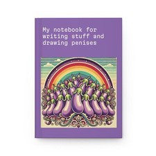 Eggplant Emoji Journal Hardcover Funny Adult Humor Matte Journal Humorous