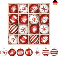 Arbolisse Weihnachtskugeln Kunststoff Christbaumschmuck,16Pc Christbaumkugeln
