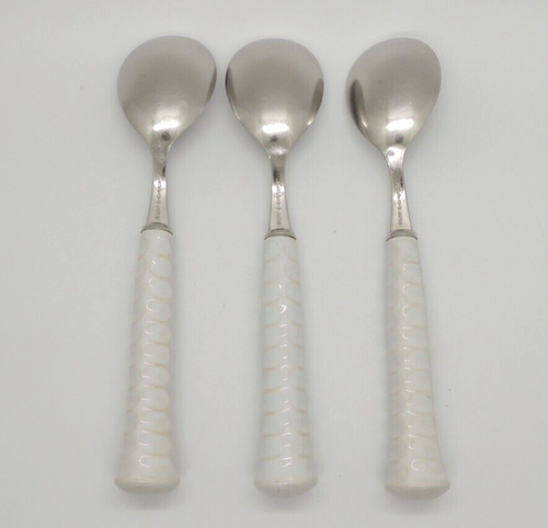10 Noritake PRIMASTONE WHITE Ceramic Stainless Flatware Japan Fork Knife Spoon - Picture 5 of 24