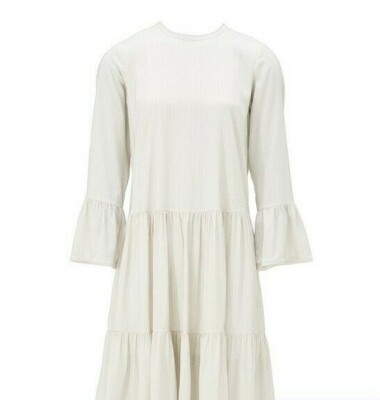 All Saints Lori Pin Stripe Smock Midi Dress - White Size 8 | eBay