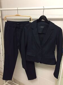 Opus Anzug Damen Kostum Suite Gr 34 Dunkel Blau Viskose Elasten Ebay