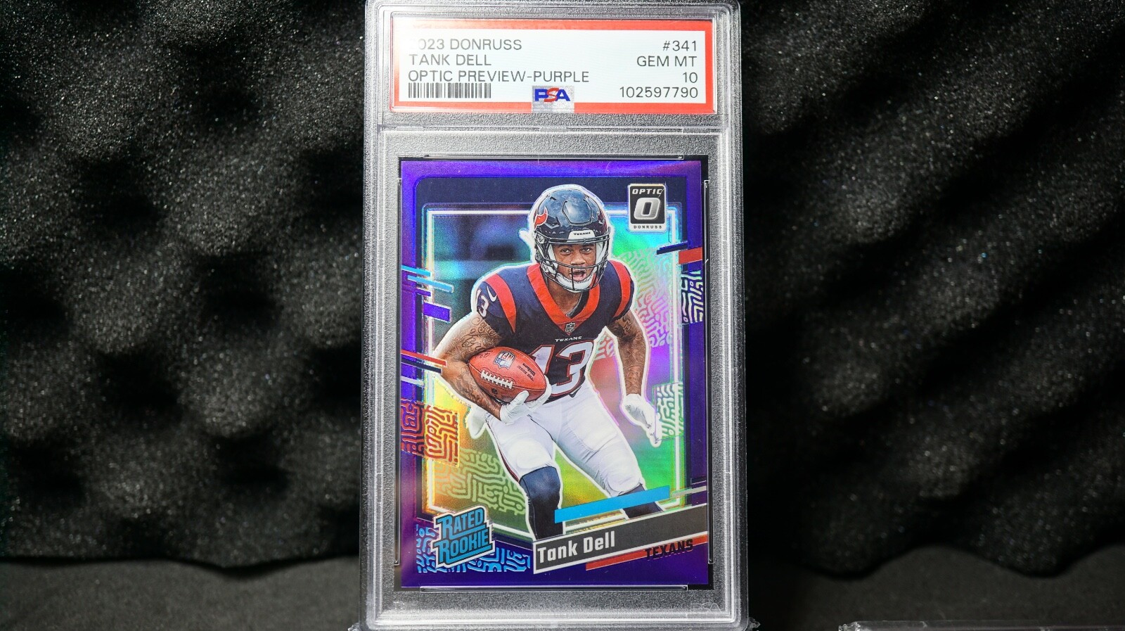 2023 Donruss Optic Preview Tank Dell Purple Holo RC /50 - PSA 10 - POP 5