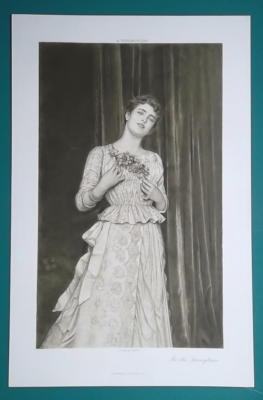 PRETTY WOMAN Springtime Garland of Roses Fine Dress - 1890 Fine Quality  Print | eBay
