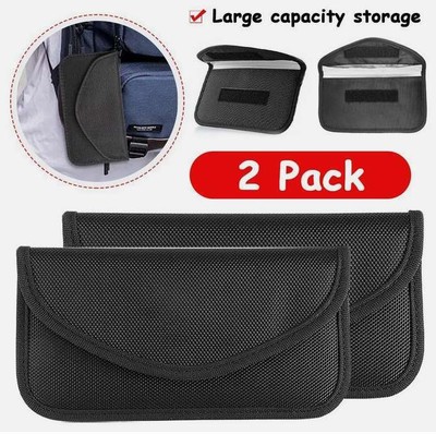2Pcs Faraday Bag Cell Phone Wallet Blocker RFID Signal Blocking Shielding Pouch