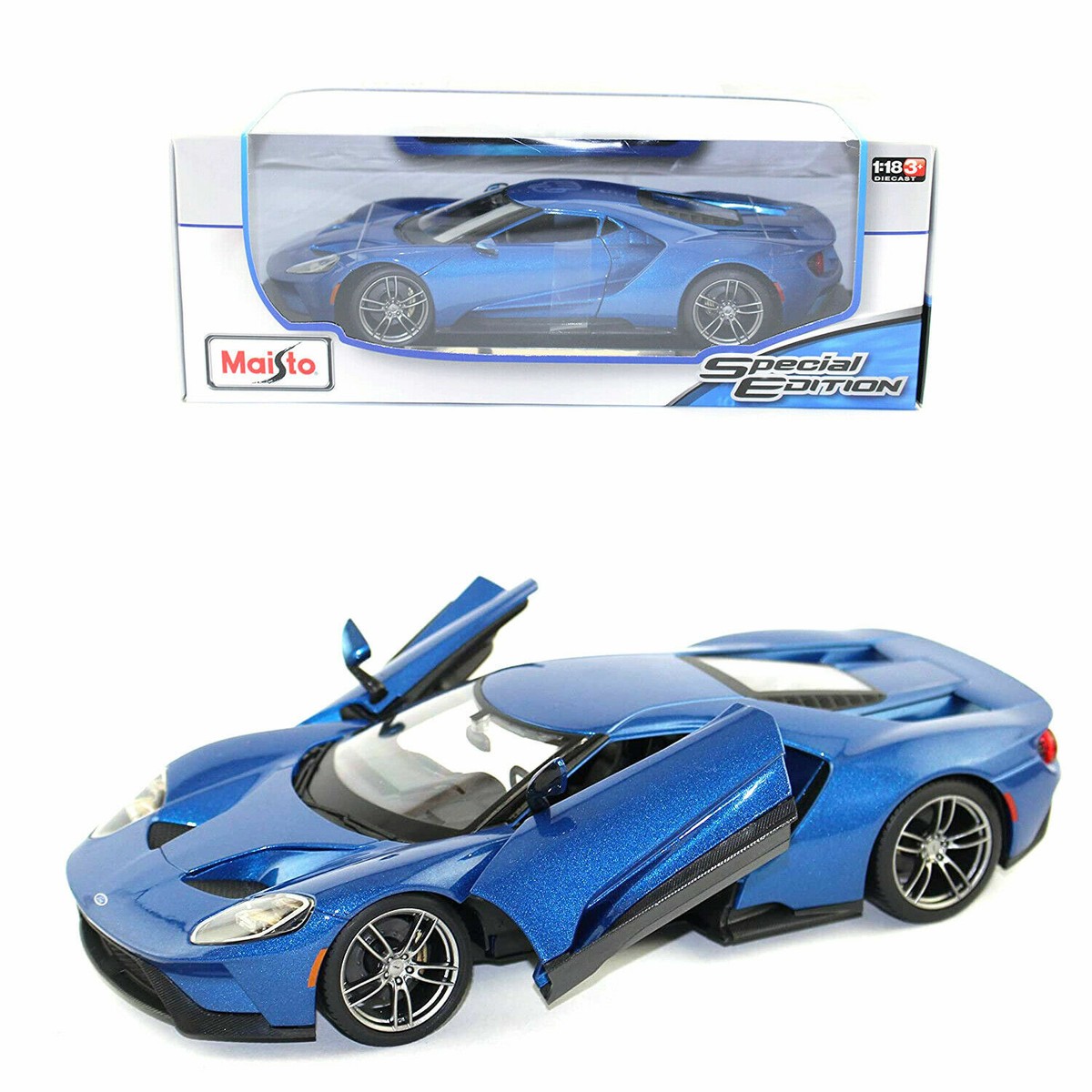 Maisto 2017 Ford GT Blue Kids Diecast Model Toy Sports Car Special