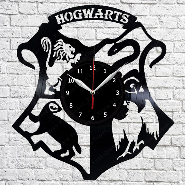 Hogwards Harry Potter Vinyl Record Wall Clock Fan Art Vinyl 