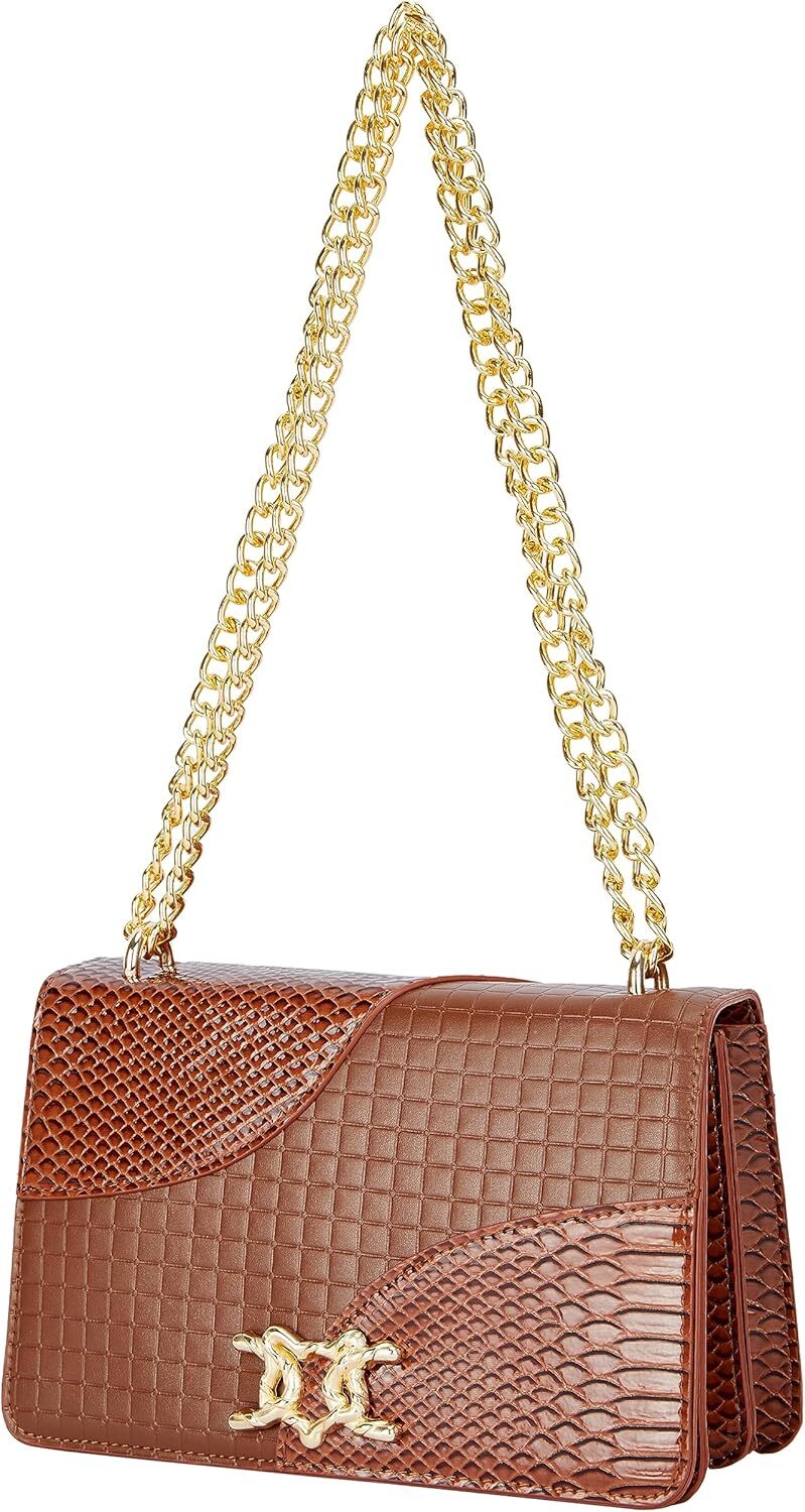 Crossbody Bags for Women Trendy Crocodile Grain Purses Chain Shoulder Bag Leathe-image
