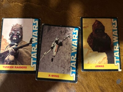 Lot of 3 Star Wars Trading Cards from Wonder Bread 1977  Tusken Jawas X-Wing