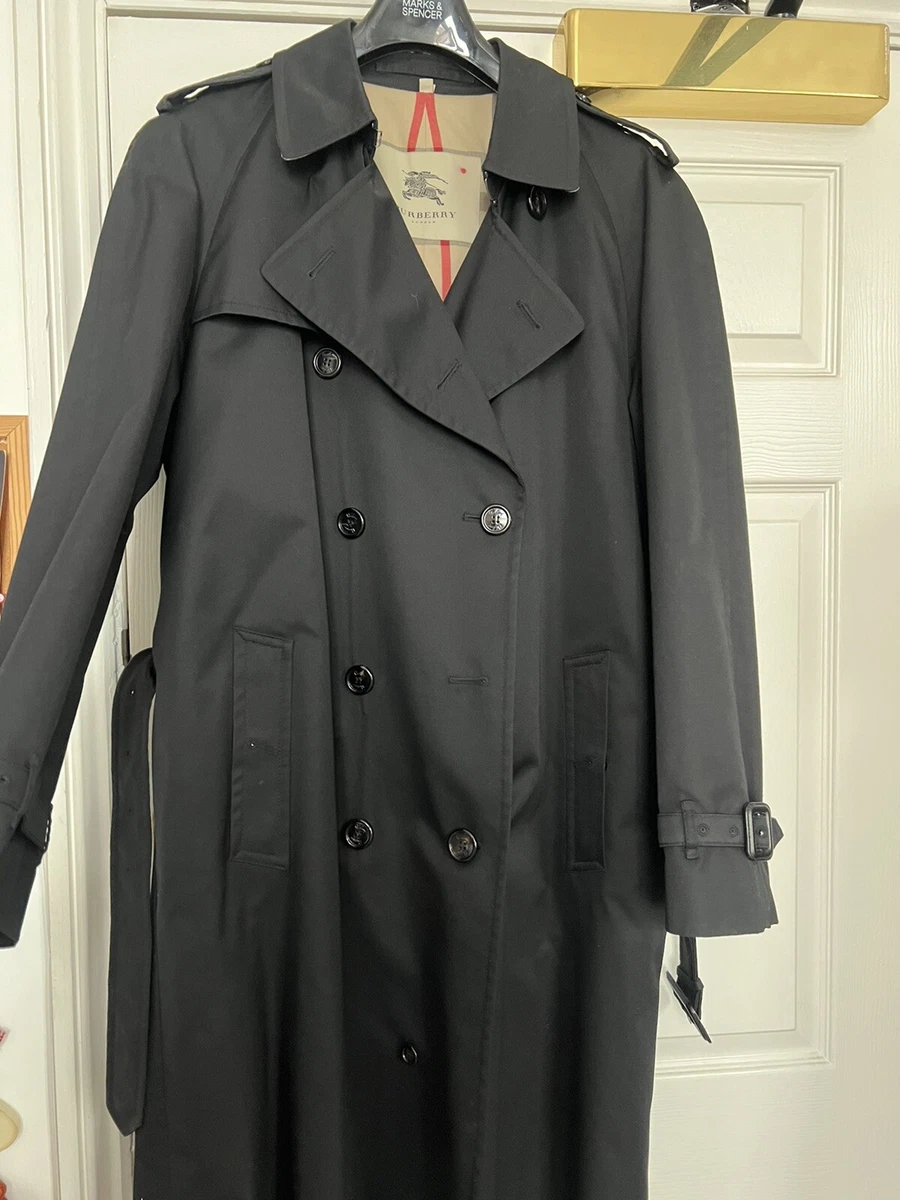 Mens black burberry trench deals coat