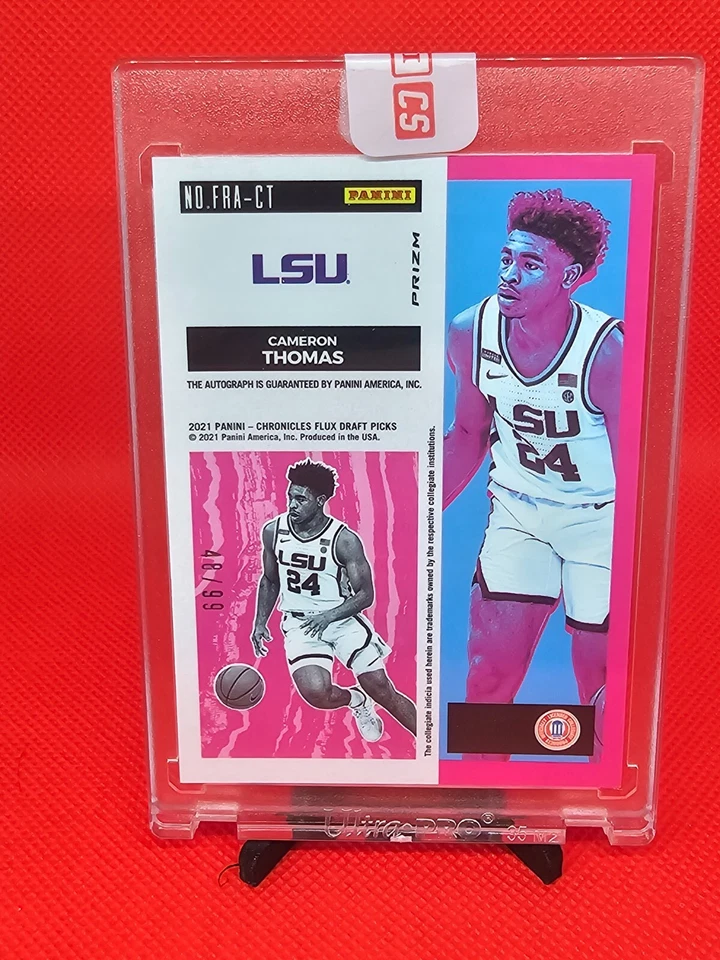 2021-22 Panini Chronicles Draft CAMERON THOMAS BLUE AUTO Autograph RC Rookie /49 - Image 2 of 2
