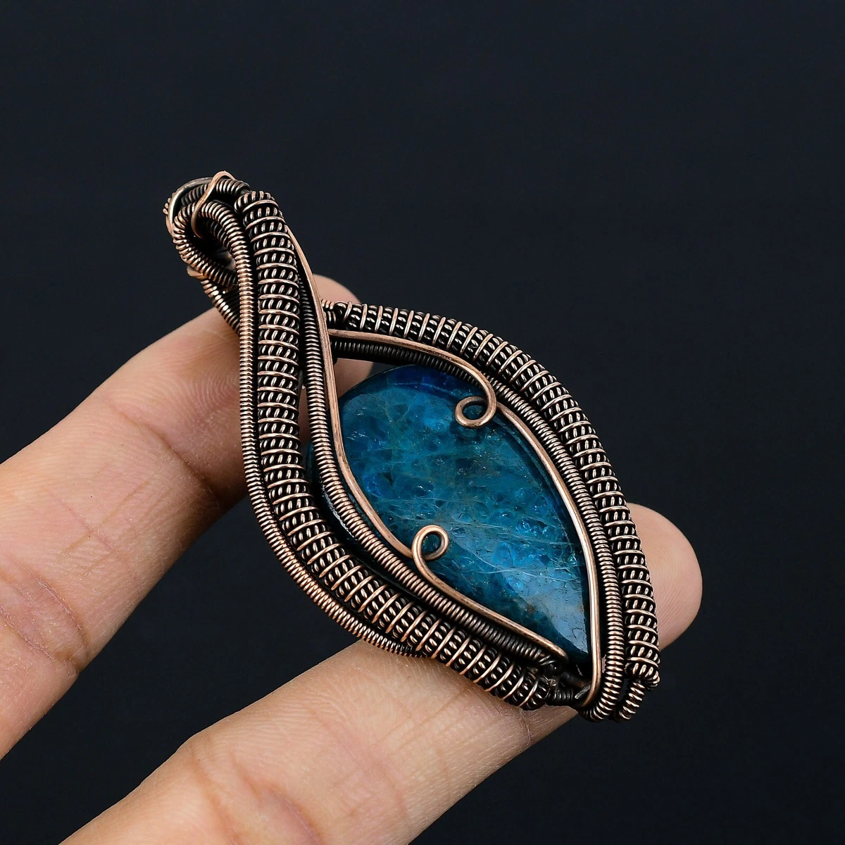 Apatite heady sterling silver wire wrap sale