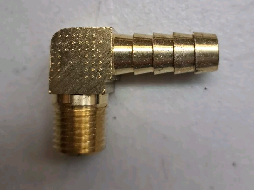 In Primo Piano Barb X Maschio 90 Gradi Gomito Ottone Tubo - Foto 3