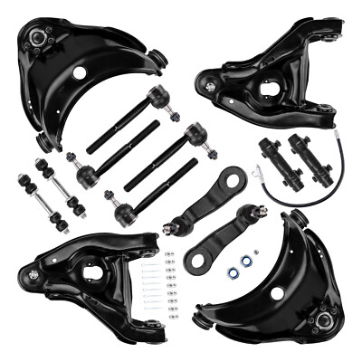 For 1993-2000 Chevy C1500 C2500 Complete 15pcs Front Control Arms Tie Rods Kit