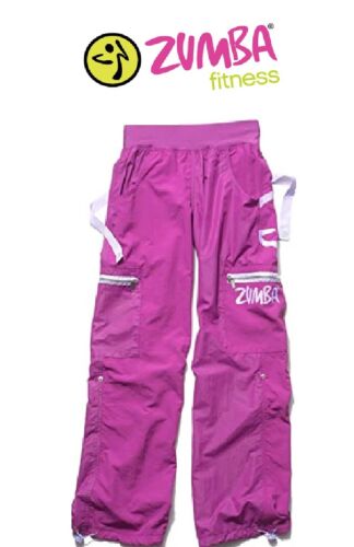 womens PINK Zumba fitness cargo pants trousers workout dance Size 10-12  Medium - Picture 1 of 2