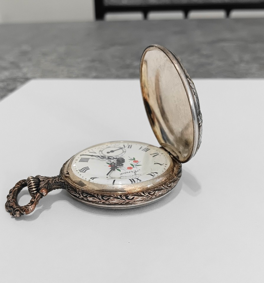 Working Vintage Arnex 17 Jewel Incabloc Swiss Pocket Watch Fisherman