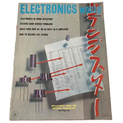 ELECTRONICS WORLD August 1960 Replacement Japanese Radio Transistors Vintage Ads