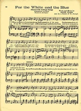Vtg NAZARETH COLLEGE song sheet  "FOR THE WHITE AND THE BLUE" c 38 MICHIGAN
