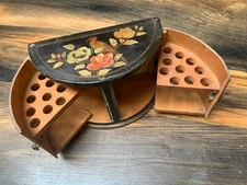 Pretty Antique Oriental Wooden Cigarette Box or Cabinet - Japanese, Chinese 