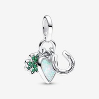 Pandora Charm AnhäNger Bead Kleeblatt Herz Hufeisen 925 Sterlingsilber 792755C01