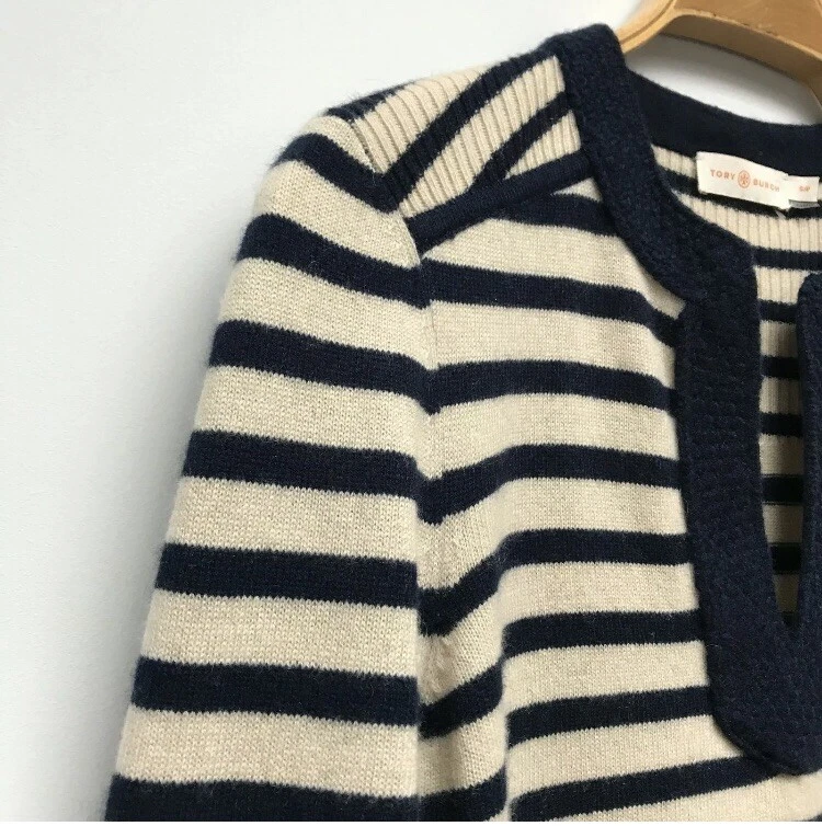 Tory Burch Maglione a righe 100% cashmere Taglia S