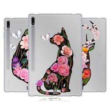 HEAD CASE DESIGNS ANIMAL FLORAL SILHOUETTES SOFT GEL CASE FOR SAMSUNG TABLETS 1