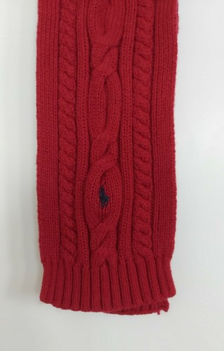 Polo Ralph Lauren Boy's Girl's Red Wool Winter Logo Beanie Hat Scarf Set - Picture 7 of 11