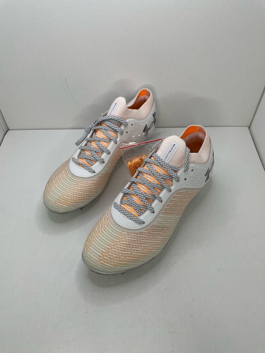 Under Armour Shadow Pro FG White Orange Shock Cleats Men display picture 3