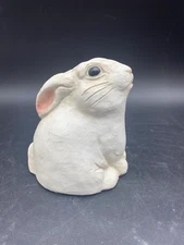 2012 "The Stone Bunny" TELLE M. STEIN White Bunny Rabbit Figurine Garden Statue