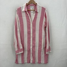 Tommy Bahama Shirt Dress Womens Medium Pink W...