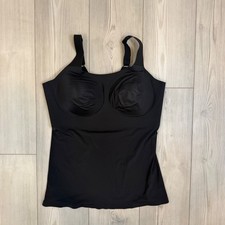 Evelyn  Bobbie Structured Scoop Bra Tank Black Wireless Support Camisole 2XL