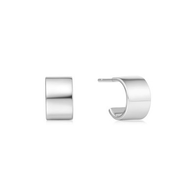 Ania Haie Sterling Silber kleine flache Huggie Ohrringe 100% recycelt