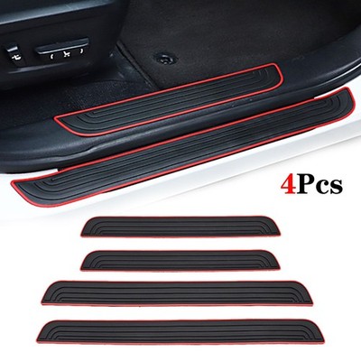 4x For Jeep Gladiator JT Car Door Scuff Sill Edge Step Dust Shield Cover Rubber