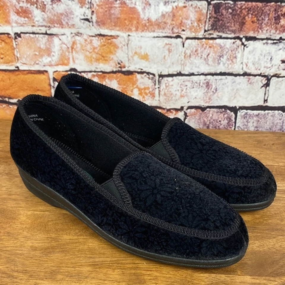 Mocasines Naturalizer negros texturizados sin cordones zapatillas cómodas talla 9 Foto 2 de 4