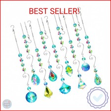 9 Pieces Sun Catchers Indoor Window Suncatcher Crystals Prisms with Chain Pendan