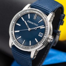 2025 Audemars Piguet Code 11.59 Blue Men's Watch 15210ST Full Set, New & Unworn 3