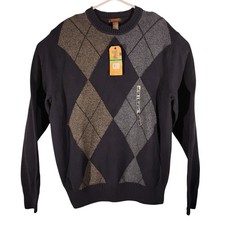 Dockers sweater mens L Large blue diamond Argyle long sleeve crew neck NWT