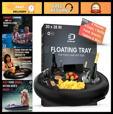 Floating Drink Holder for Pool & Hot Tub - Holds 50 LBS - Fun Swim Accessories