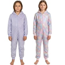 Kids Girls Mermaid A2Z Onesie One Piece Soft Fleece All-in-One Pyjamas Hood Star
