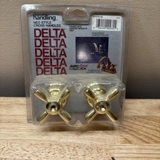 DELTA Polished Brass Neo Style Cross Faucet Handles RP14790PB