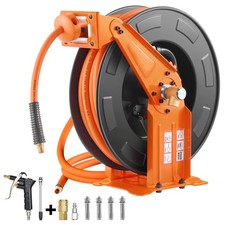 Retractable Air Hose Reel 3/8IN x 65FT Hybrid Air Hose with Double Arms