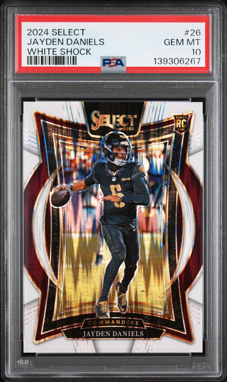 2024 PANINI SELECT WHITE SHOCK #26 JAYDEN DANIELS 161/199 PSA 10