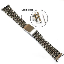 Jubilee Curved End Metal Watch Bracelet 18 20mm Stainless Steel Watch Strap Band