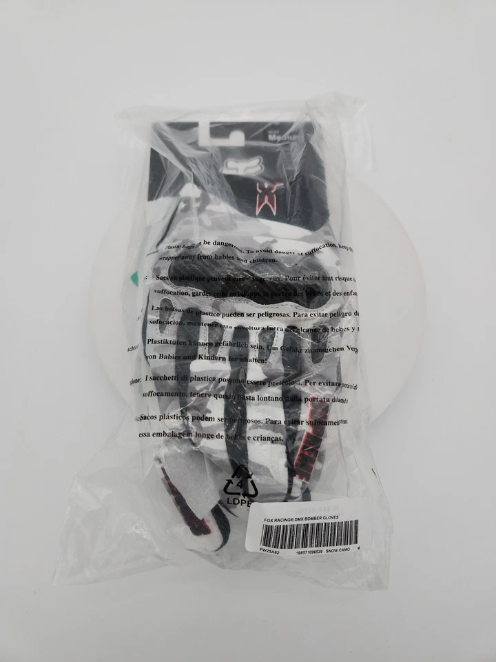 Supreme X Fox Racing DMX Bomber Gloves Size Medium DMX FW25 Snow Camo Ships Fast - Image 3 of 4