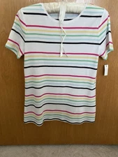 Talbots Petite Small Multiple Color Stripes. 