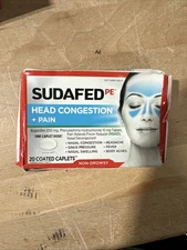 Sudafed Pe Head Congestion Pain Relief Caplets 20 Count Non Drowsy Ibuprofen