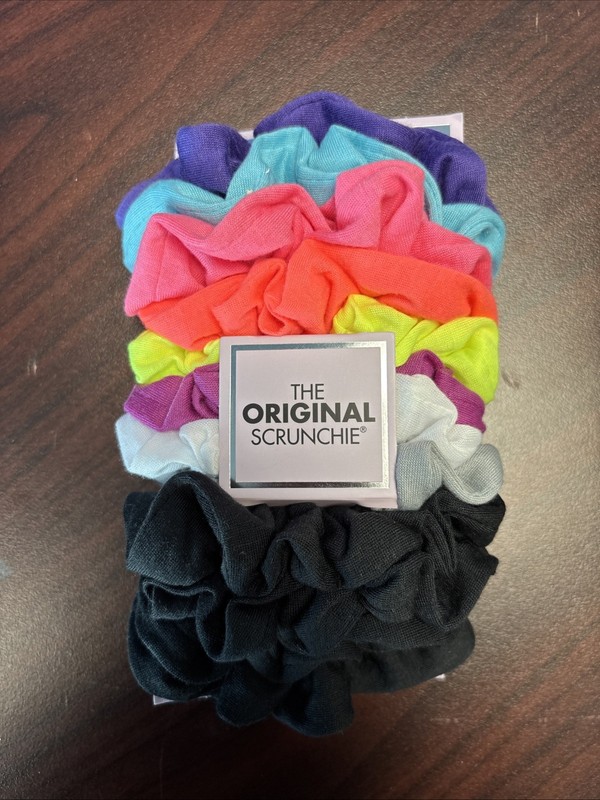Scunci The Original Scrunchie Waffle Knit Scrunchies, Assorted Colors, 12-Pieces