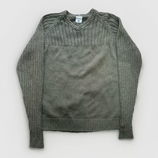Columbia Men's Medium Knit Sweater Green Ribbed Pullover Outdoor Casual Crew