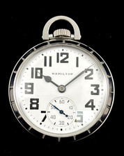 Hamilton 16s 21J 992B Railroad Pocket watch 75 YO M 15 Stainless Case Near Mint